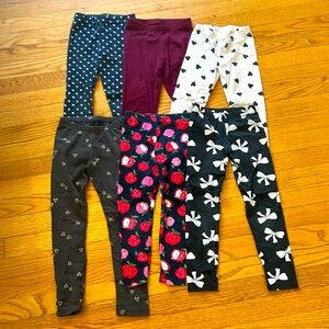 Lot of 6 Leggings Size 5T Cat & Jack and Children’s Place